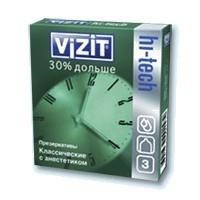 Презервативы Vizit хай-тек 30% дольше с кольцами с анестетиком 3 шт.
