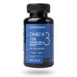 Омега-3 75% из рыбьего жира, Elivica (Эливика) капсулы 1000 мг 60 шт БАД 2 капсулы = 1500 мг (EPA 1100 + DHA 400)